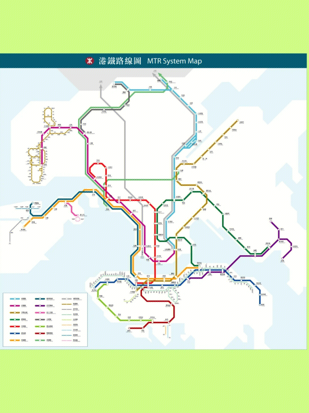 香港最新地铁线路图全景概览