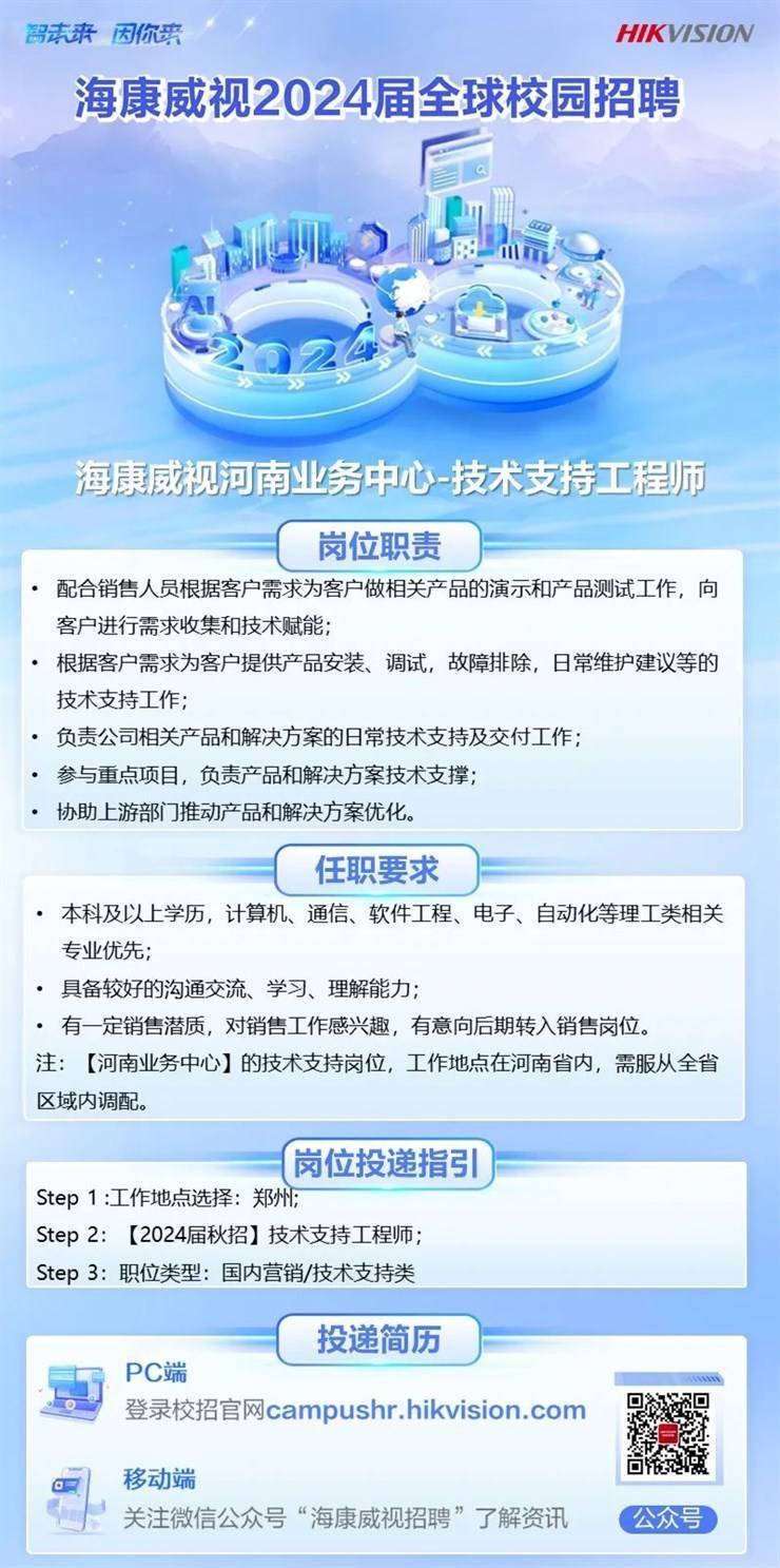 重庆海康威视智能未来人才探寻启动最新招聘活动