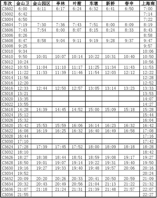 金山铁路最新时刻表全面解析